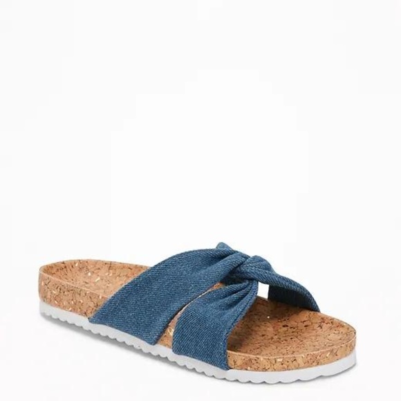 Old Navy Other - Old Navy Knotted Denim Cross-Strap Sandals for Gir